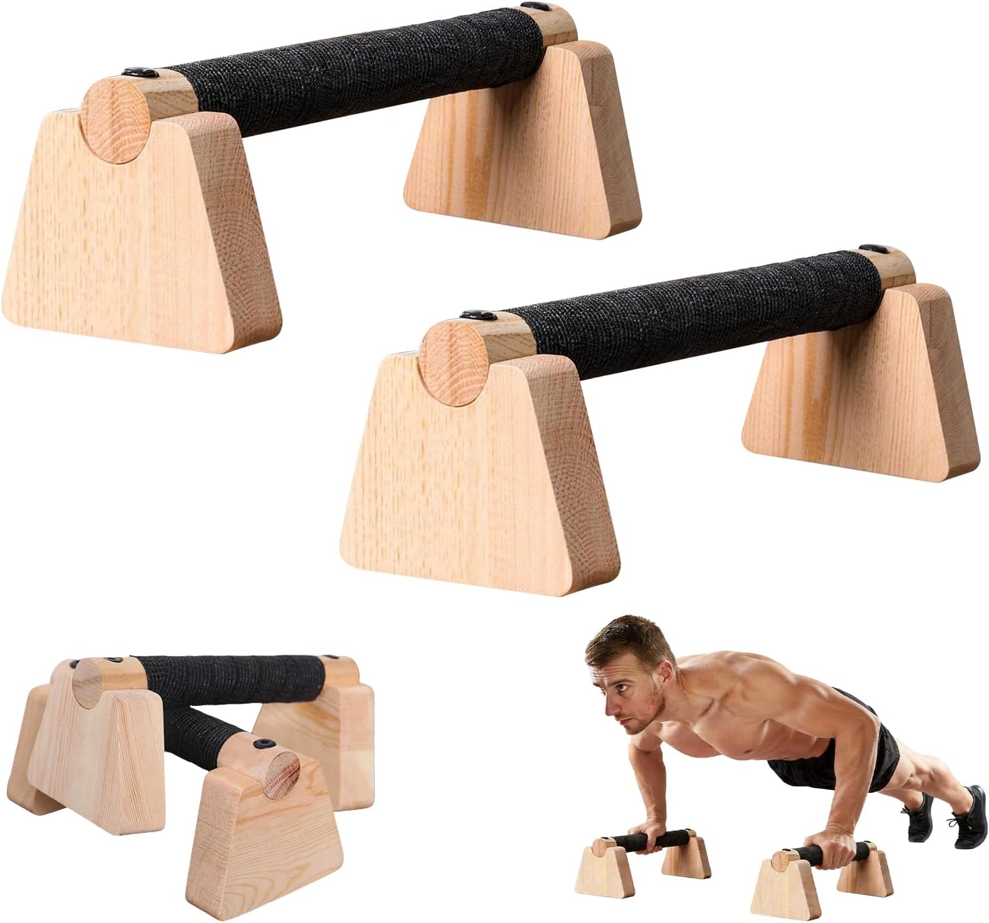 Home Gym Routine - Wooden Push Up Bars, Handstand Training