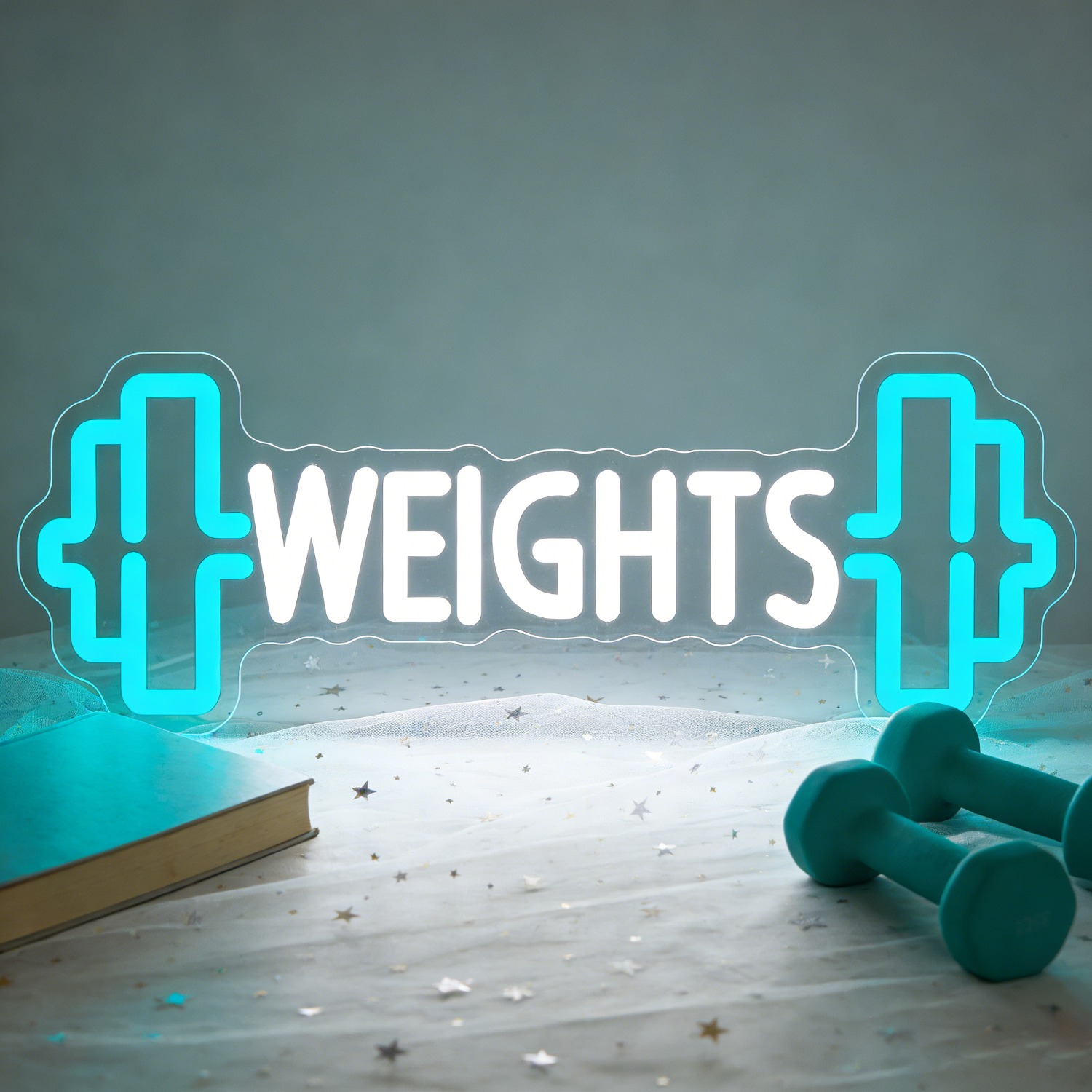 Weights Dumbbell Neon Sign LED - đánh giá và giá Home Gym Neon Sign