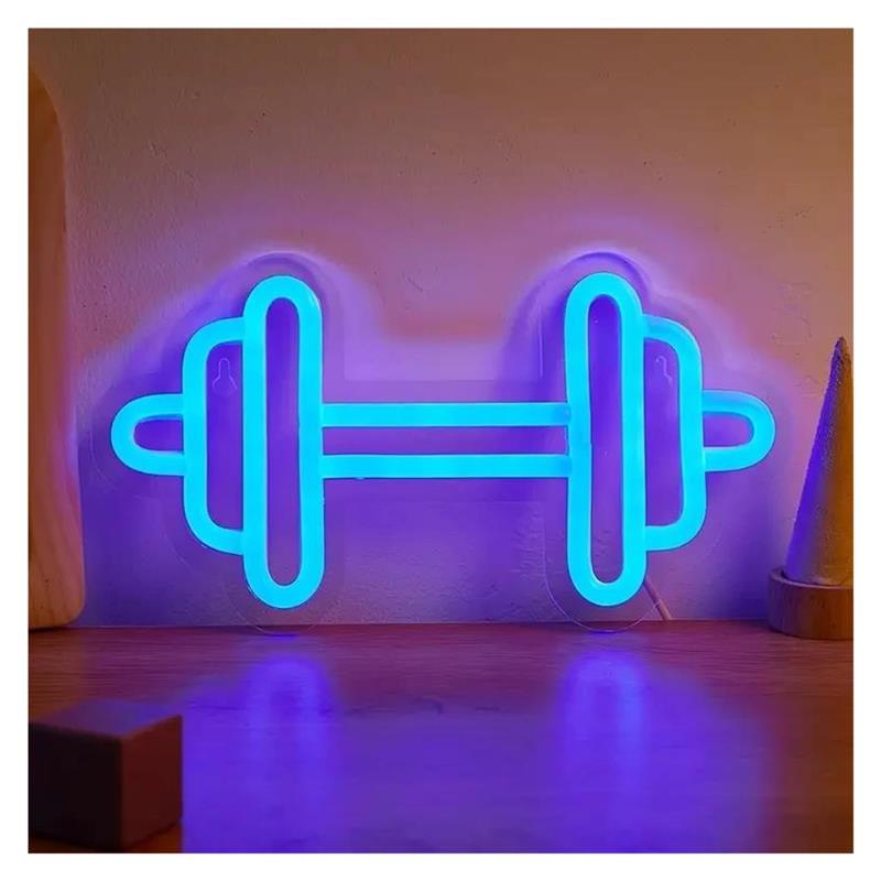 Dumbbell Shaped Neon Sign USB  - đánh giá và giá Home Gym Neon Sign