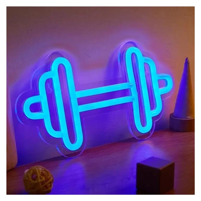 Dumbbell Shaped Neon Sign USB  - đánh giá và giá Home Gym Neon Sign