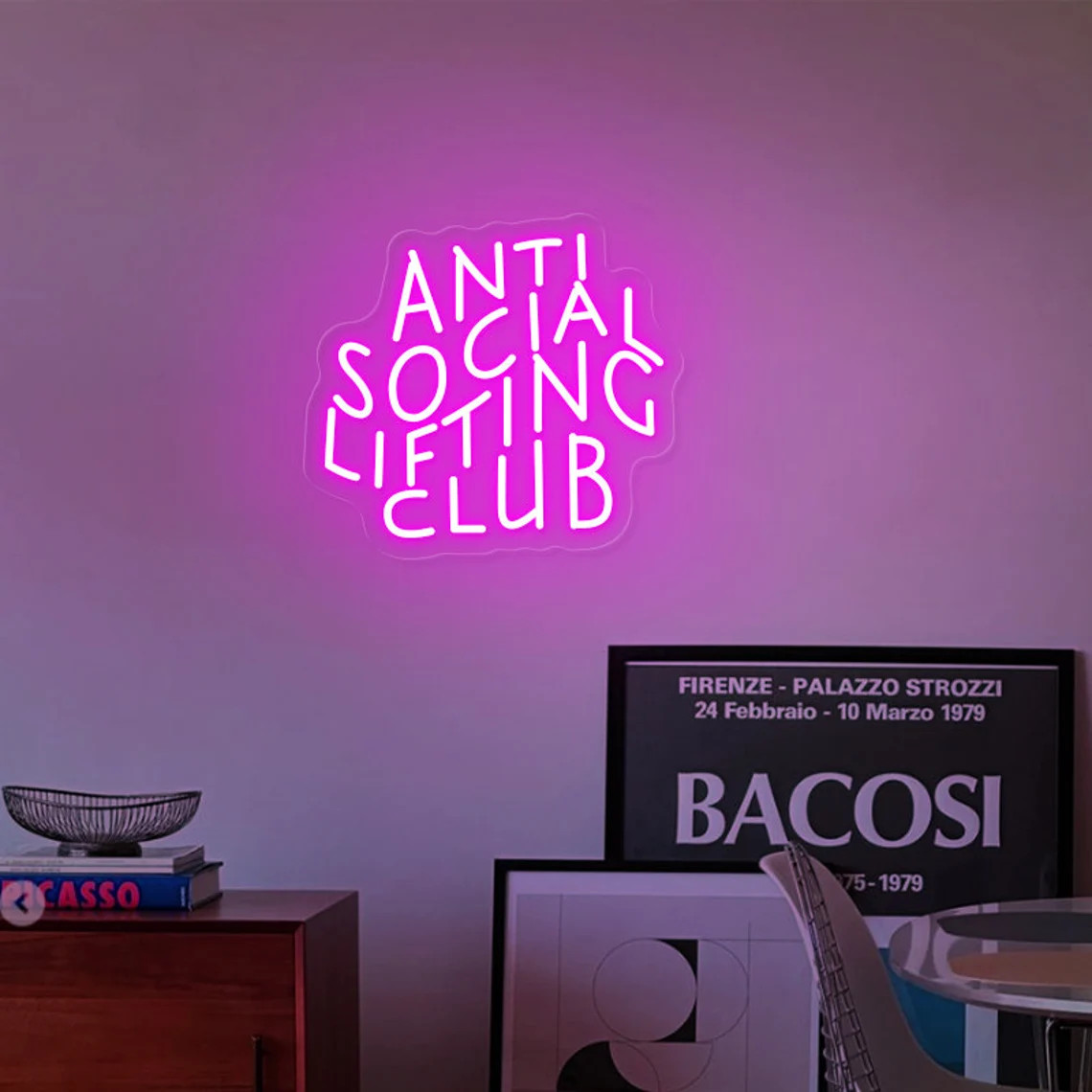 Anti Social Lifting Club Neon  - đánh giá và giá Home Gym Neon Sign
