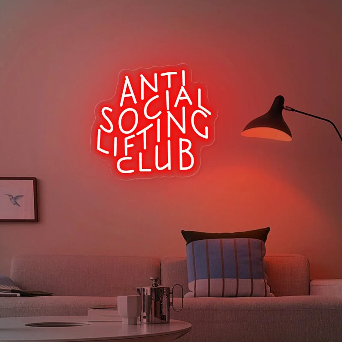 Anti Social Lifting Club Neon  - đánh giá và giá Home Gym Neon Sign