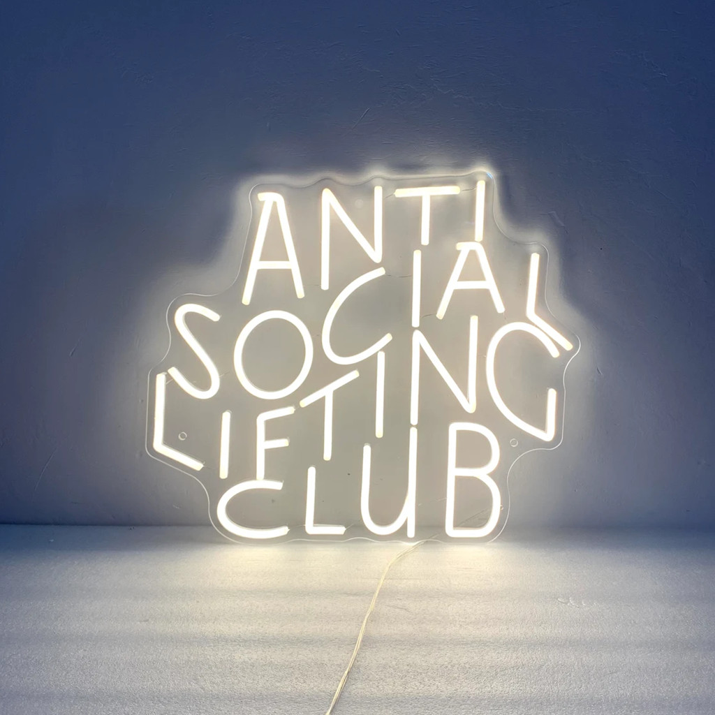 Anti Social Lifting Club Neon  - đánh giá và giá Home Gym Neon Sign