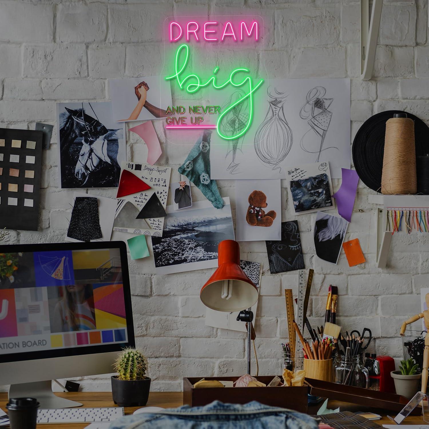 Dream Big Neon Sign Motivation - đánh giá và giá Home Gym Neon Sign