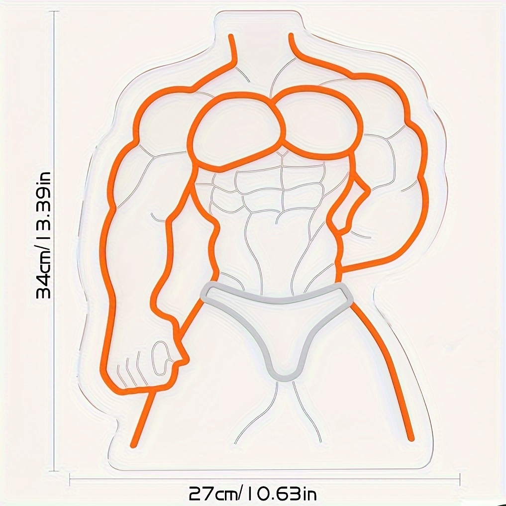 Muscle Man Neon Sign Orange Wh - đánh giá và giá Home Gym Neon Sign