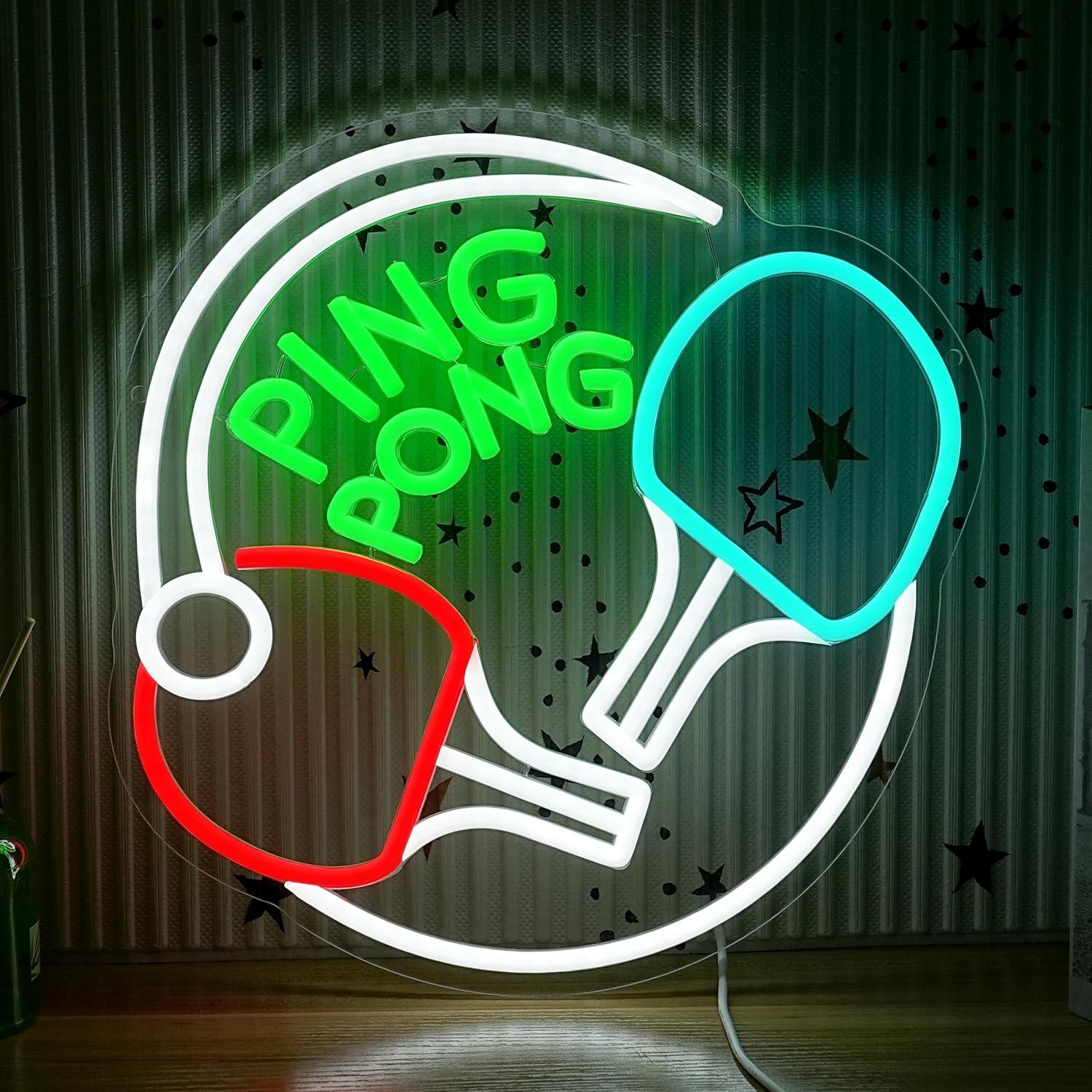 Ping Pong Neon Sign USB Dimmab - đánh giá và giá Home Gym Neon Sign