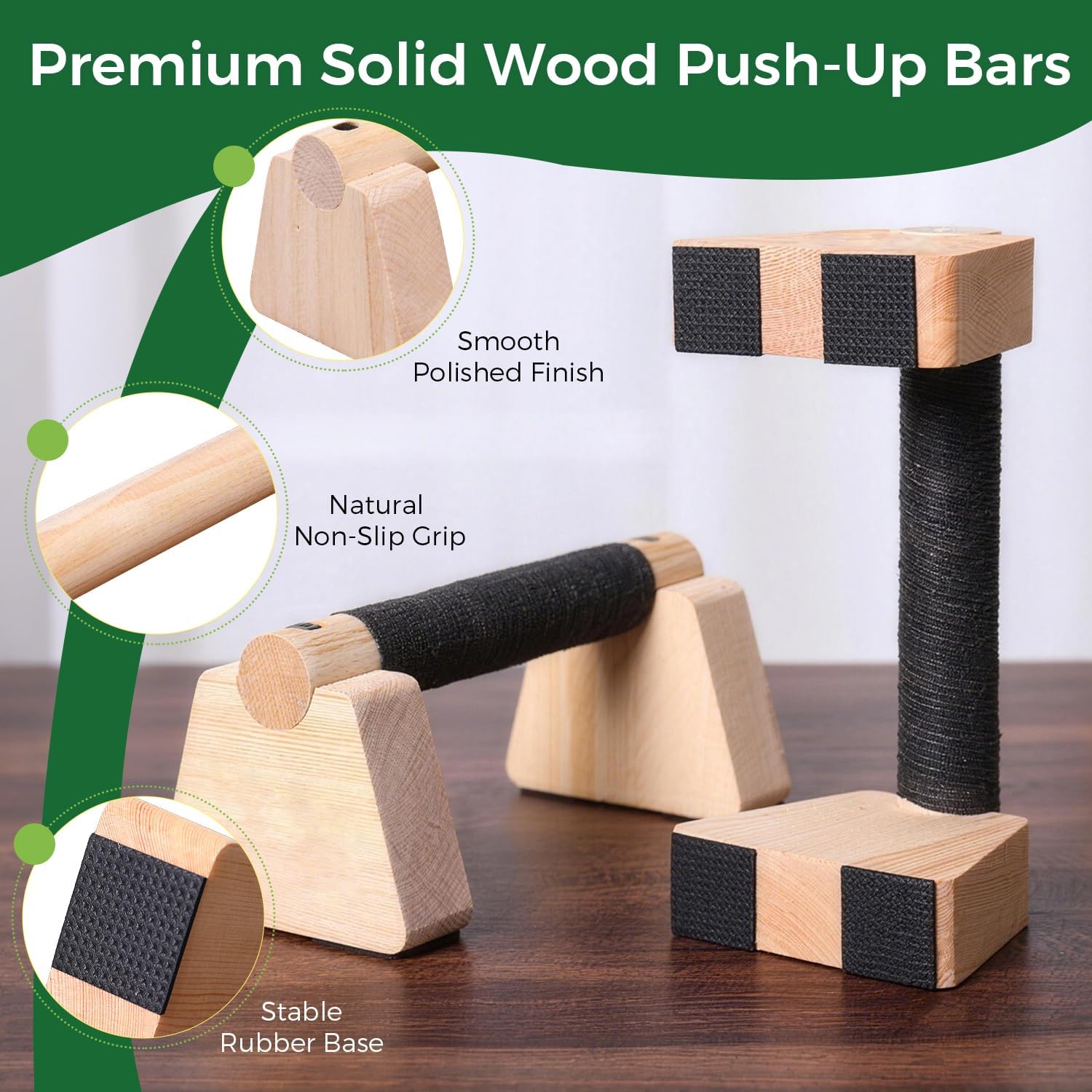 Wooden Push Up Bars, Handstand - đánh giá và giá Home Gym Routine